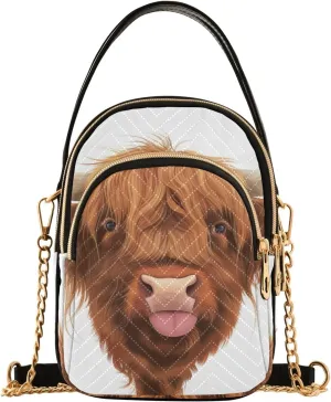 Cartoon Women's Crossbody Bags Quilted Purse with Chain Phone Purse Handbag