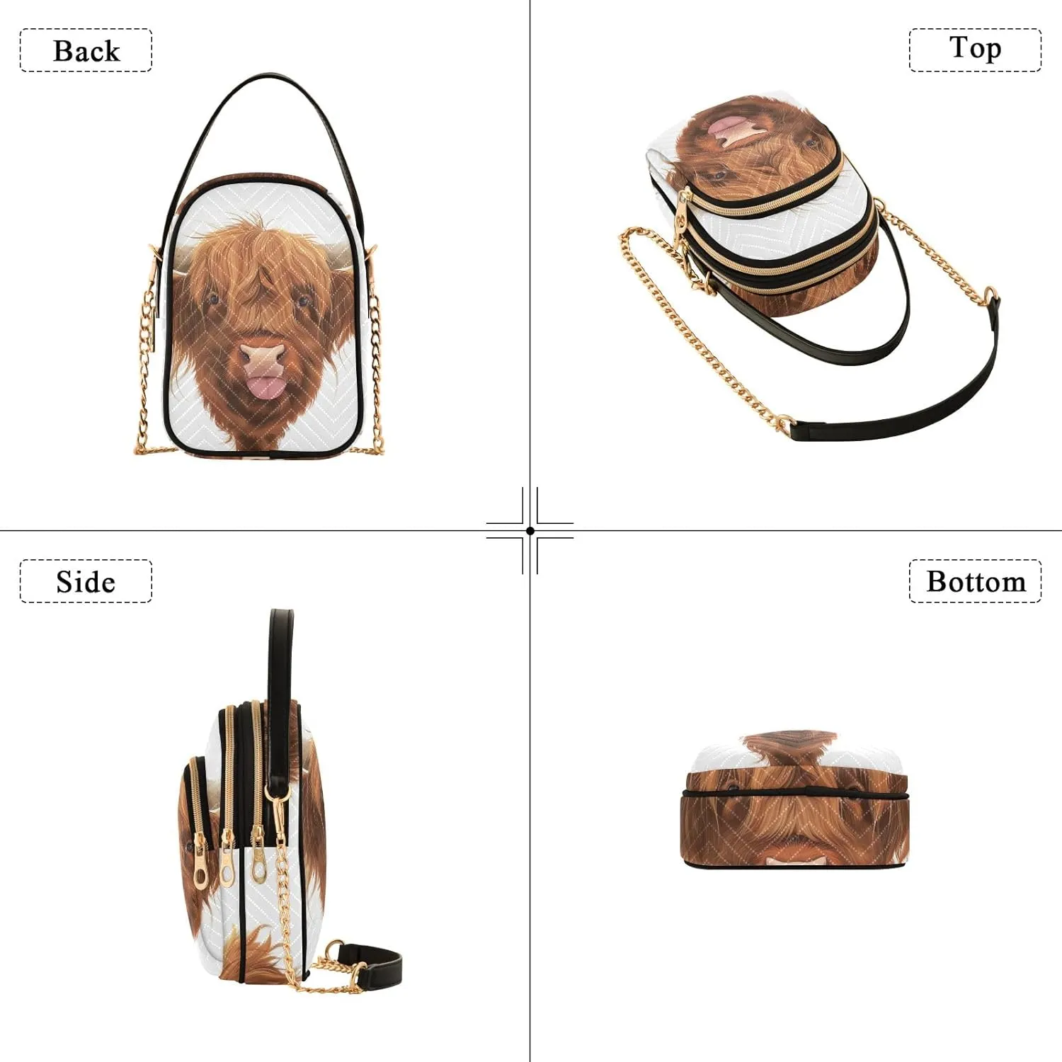 Cartoon Women's Crossbody Bags Quilted Purse with Chain Phone Purse Handbag