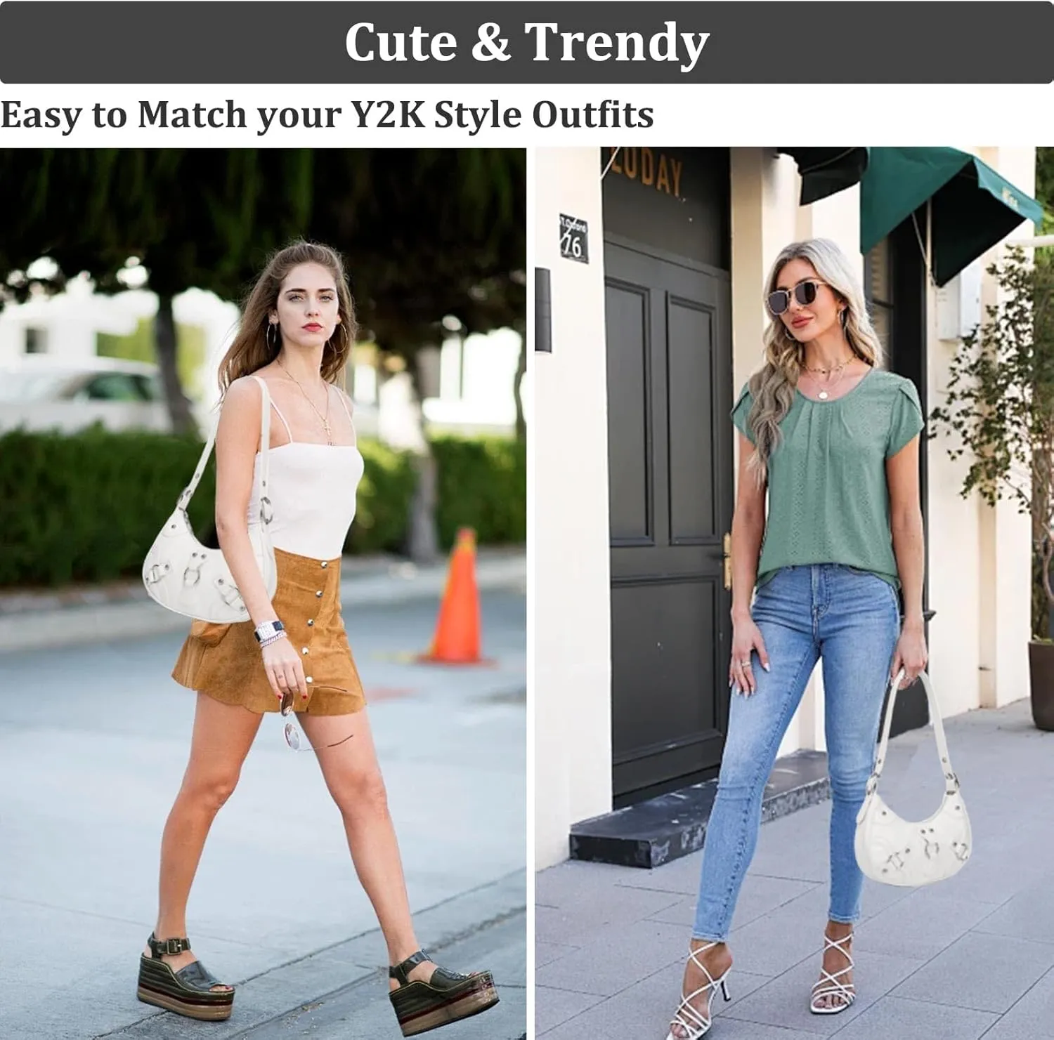 CATMICOO Shoulder Bag Y2K Purse: Cute 90s Punk Underarm Purse