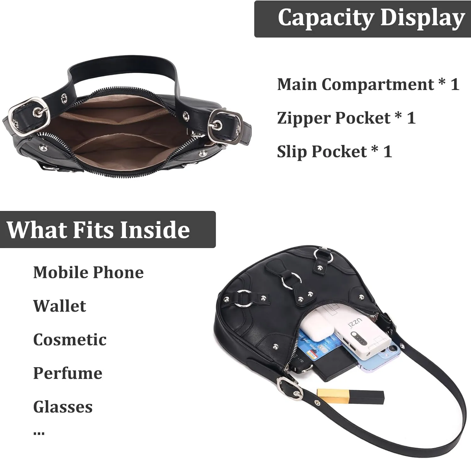 CATMICOO Shoulder Bag Y2K Purse: Cute 90s Punk Underarm Purse