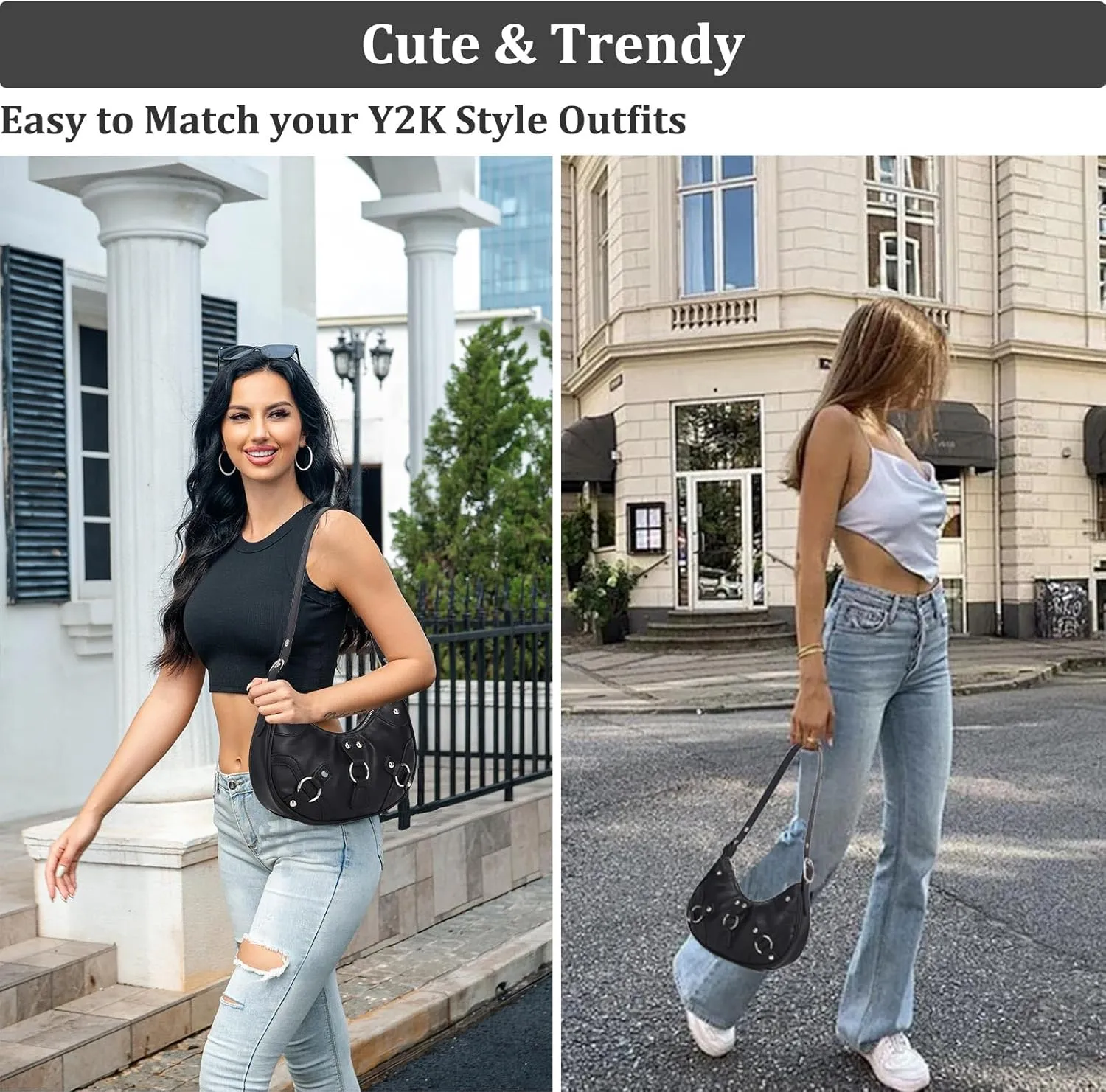 CATMICOO Shoulder Bag Y2K Purse: Cute 90s Punk Underarm Purse