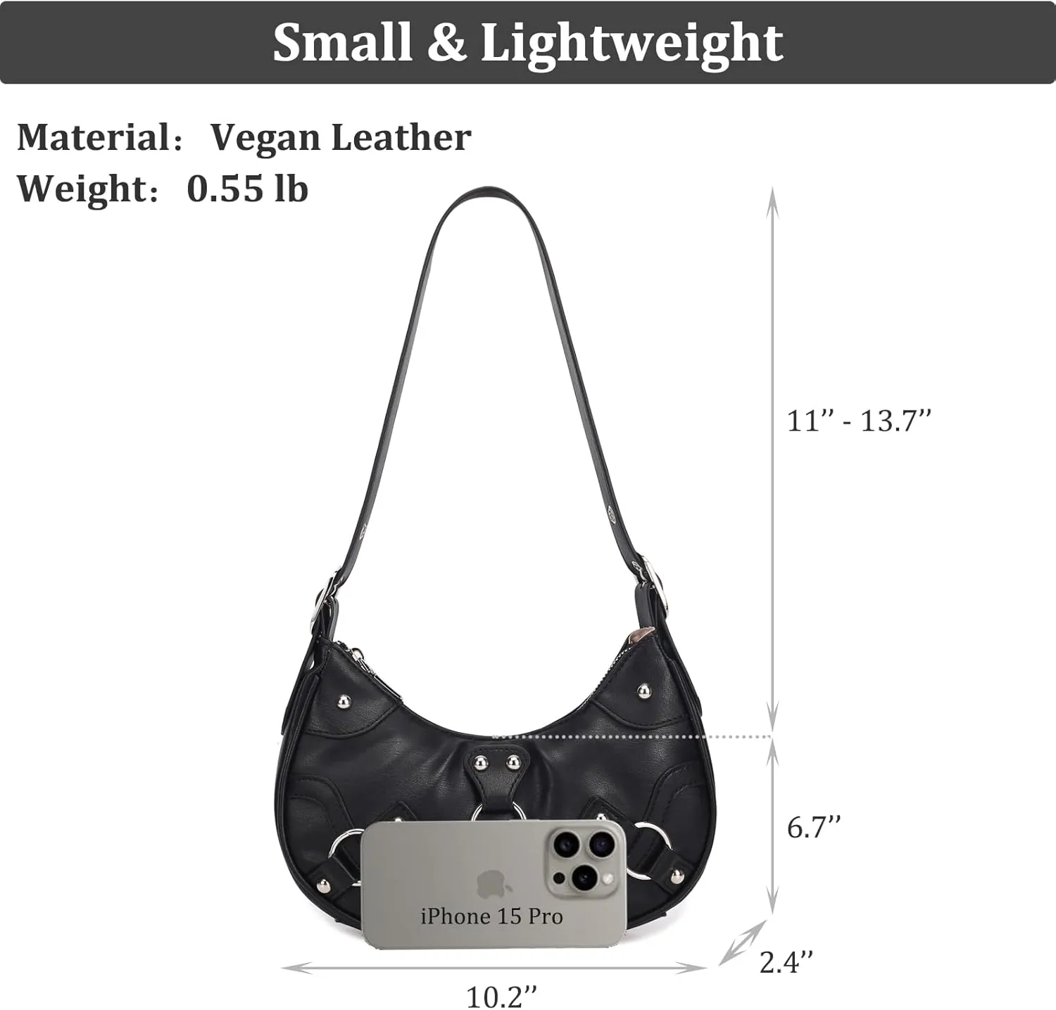 CATMICOO Shoulder Bag Y2K Purse: Cute 90s Punk Underarm Purse
