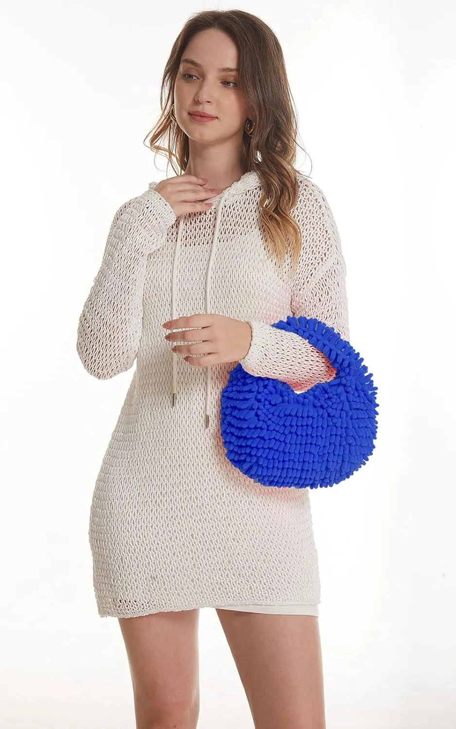 CATMICOO Y2K Fuzzy Purse, Fluffy Tote Bag, Cute Plush Purse for Women