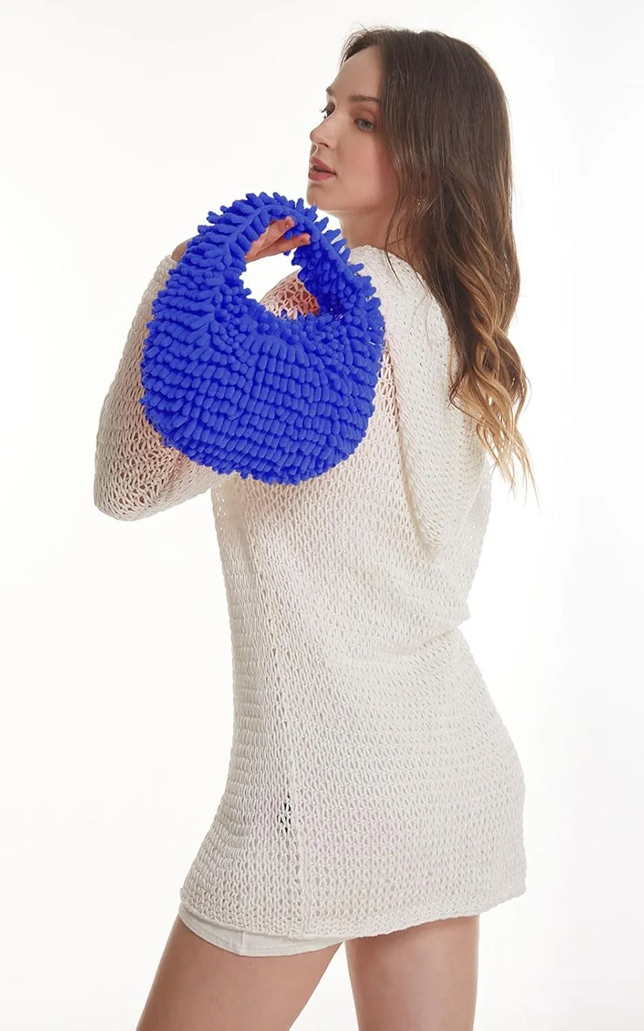 CATMICOO Y2K Fuzzy Purse, Fluffy Tote Bag, Cute Plush Purse for Women
