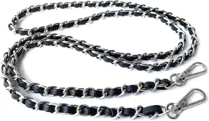 Caviar leather Purse Chain Strap Slim Wide 8mm Length 48.4inch Replacement crossbody chain strap for small handbag