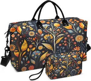 CEBUGI Vibrant Colors Native Animals Flora (2) Quilted Duffle Bag for Women Large Carry On Travel Weekend Bag Hospital Bags for Labor and Delivery