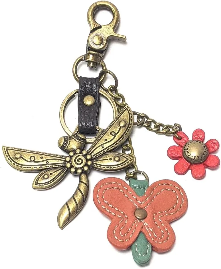 CHALA Purse Charm, Key Fob, keychain Decorative Accessories, Metal Charming Keychain - Dragonfly