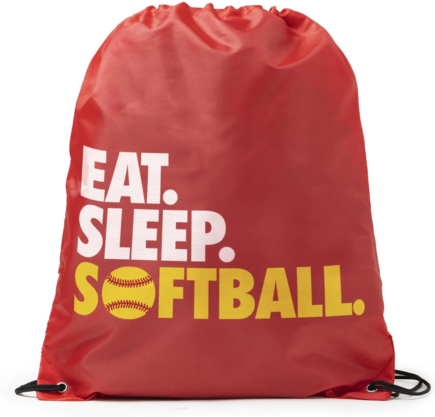 ChalkTalkSPORTS Softball Sport Pack Cinch Sack | Eat Sleep Softball