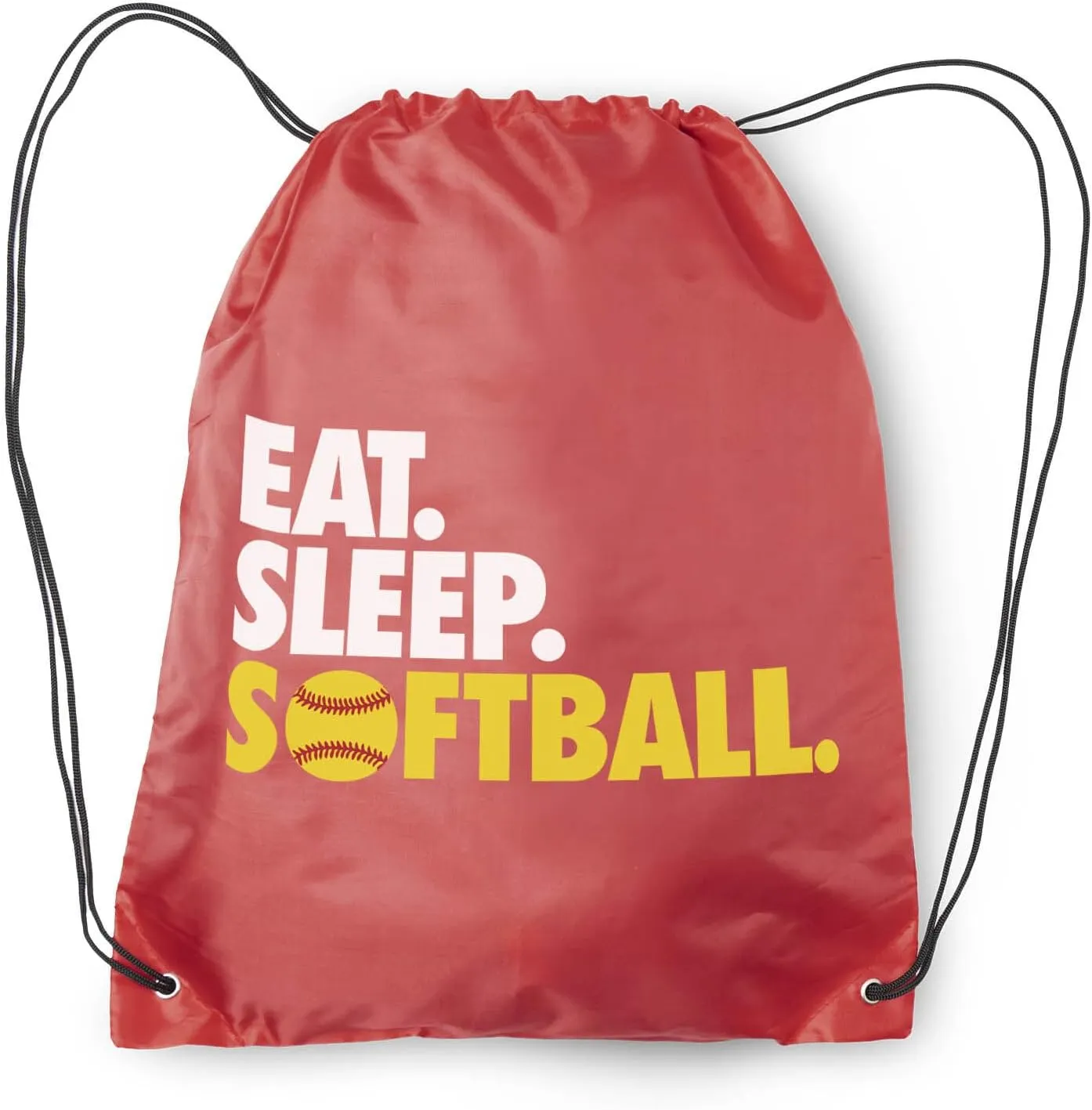 ChalkTalkSPORTS Softball Sport Pack Cinch Sack | Eat Sleep Softball