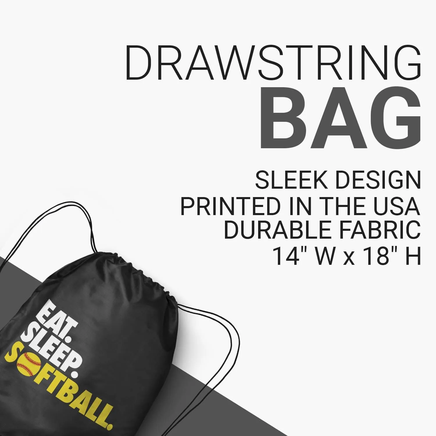 ChalkTalkSPORTS Softball Sport Pack Cinch Sack | Eat Sleep Softball