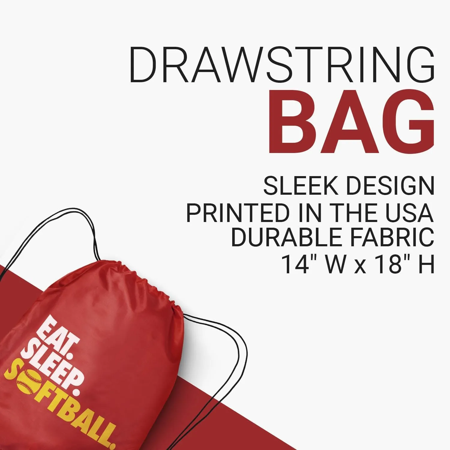 ChalkTalkSPORTS Softball Sport Pack Cinch Sack | Eat Sleep Softball