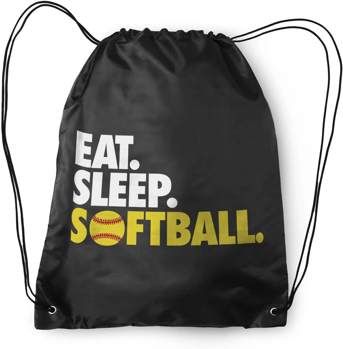 ChalkTalkSPORTS Softball Sport Pack Cinch Sack | Eat Sleep Softball