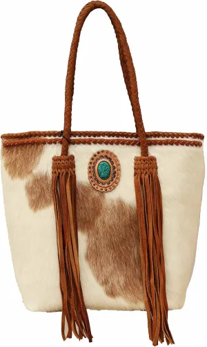 CHALLENGER Women's Cowhide Western Braided Leather Shoulder Purse Handbag Fringe 18RAH02