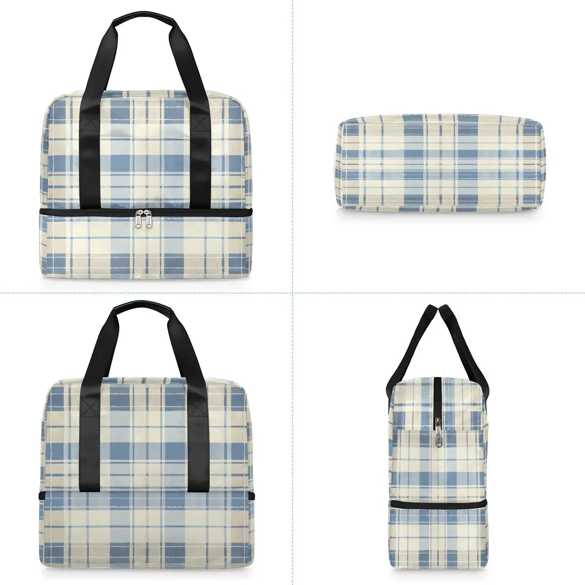 Checkered Travel Duffel Bag Dry Wet Separated Sports Tote Travel Duffle Bag Gym Workout Bag Women Travel Duffel Bag for Women, Travel, Gym, Work