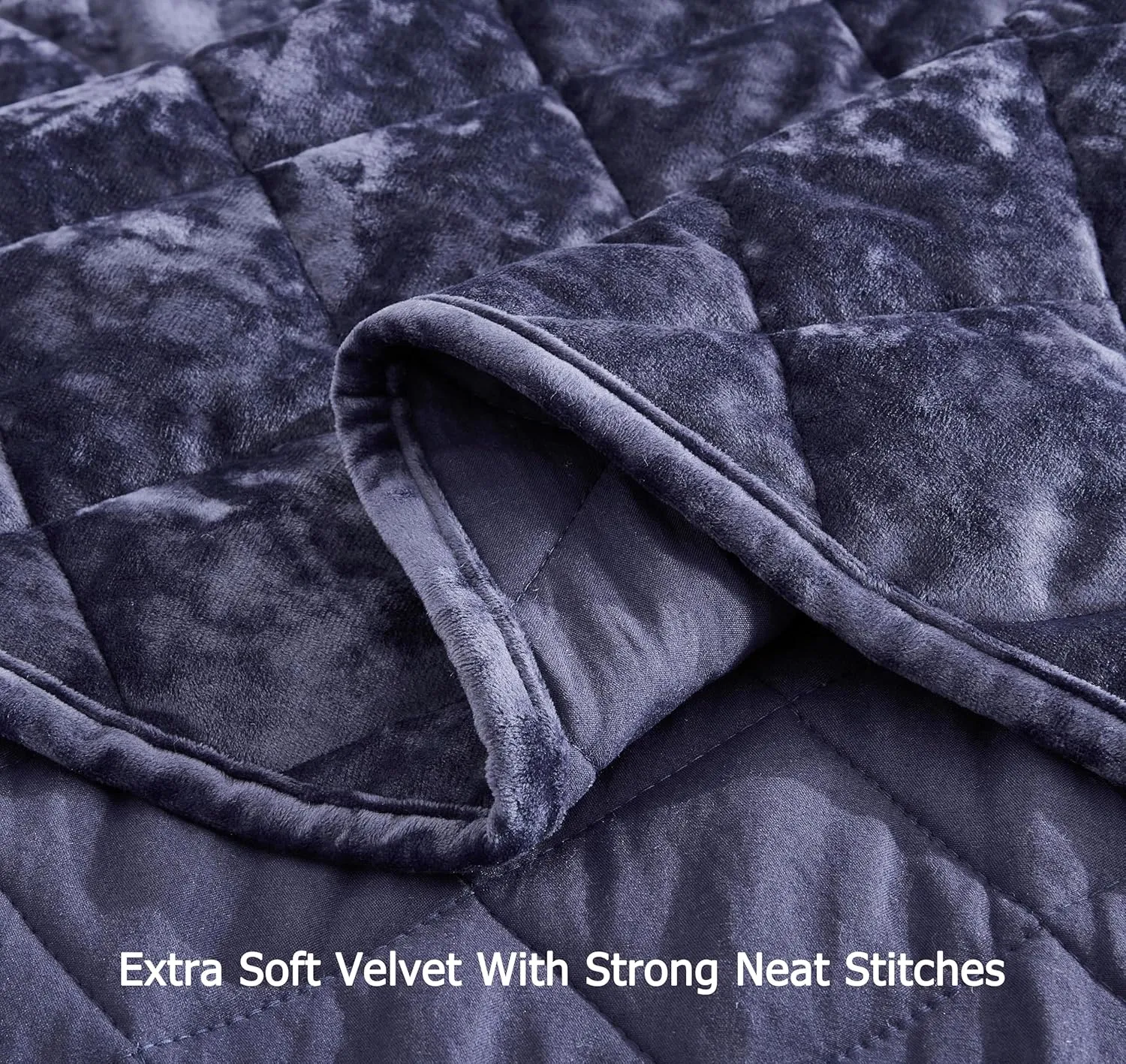 Chezmoi Collection Lux Purple Velvet Quilt Queen Set, 3-Piece Plush Distressed Velvet Bedding All Season Lightweight Comforter Brushed Microfiber Reverse with Diamond Stitch Quilting