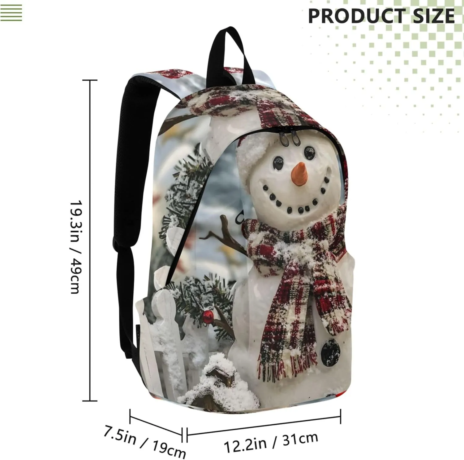 CHIFIGNO Beautiful Snowman Winter Fashion Women Cute Backpacks Casual Daypack School Backpack for Teens