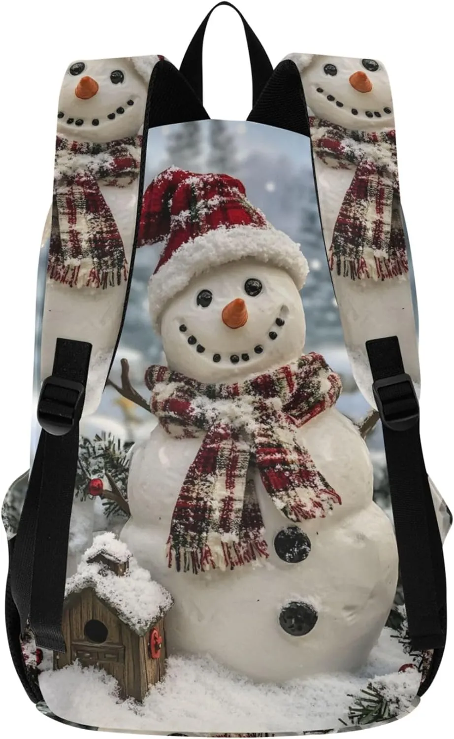 CHIFIGNO Beautiful Snowman Winter Fashion Women Cute Backpacks Casual Daypack School Backpack for Teens