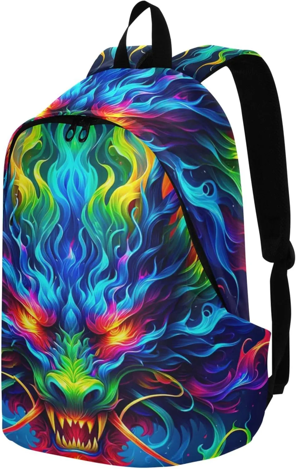CHIFIGNO Colorful Fire Dragon Art Fashion Casual Womens Daypack Cute Backpack Teen Girls College Backpacks