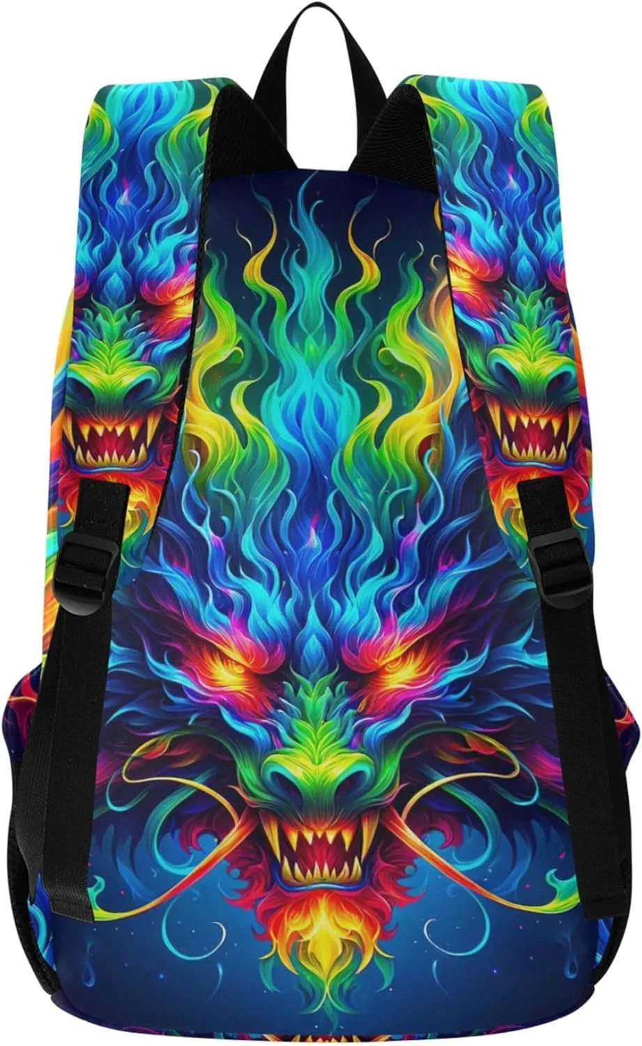 CHIFIGNO Colorful Fire Dragon Art Fashion Casual Womens Daypack Cute Backpack Teen Girls College Backpacks