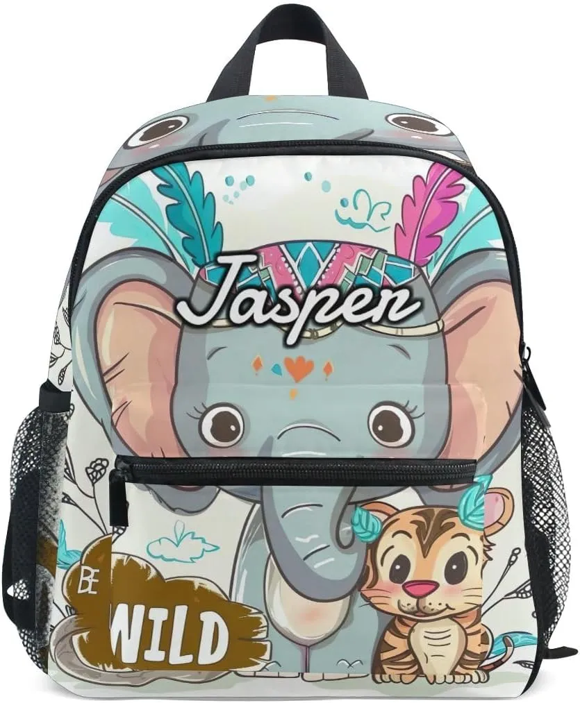 CHIFIGNO Custom Kids Backpack Personalized Cute Backpacks Kindergarten Children Bag for Boys Girls, Customize Name