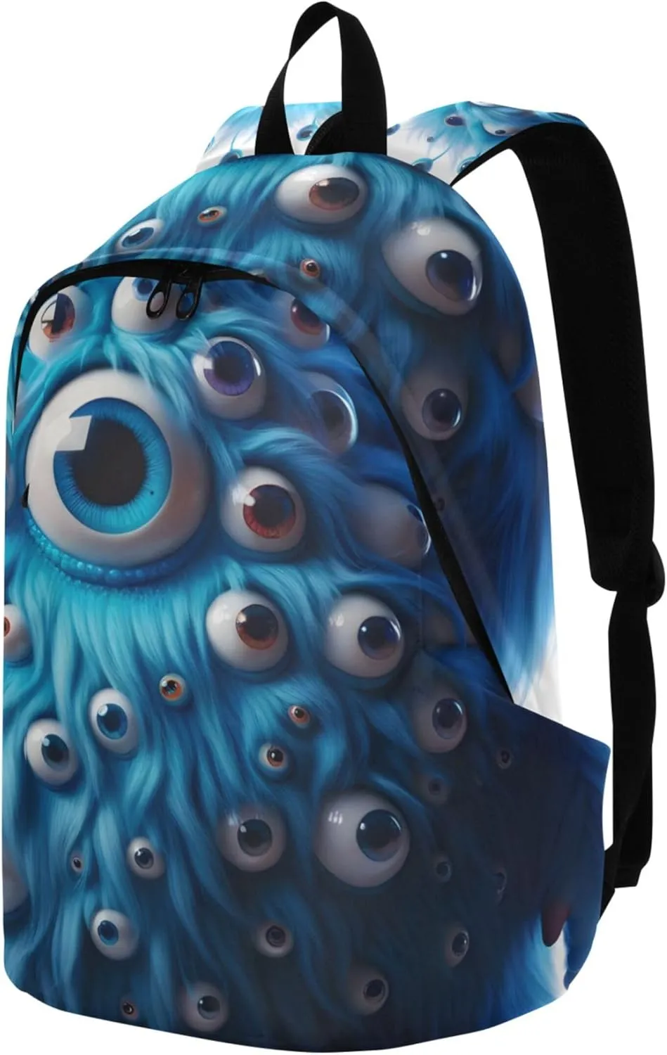 CHIFIGNO Cute Woman Casual Daypack Backpacks Blue Funny Monster Medium Gifts College Cool Backpack