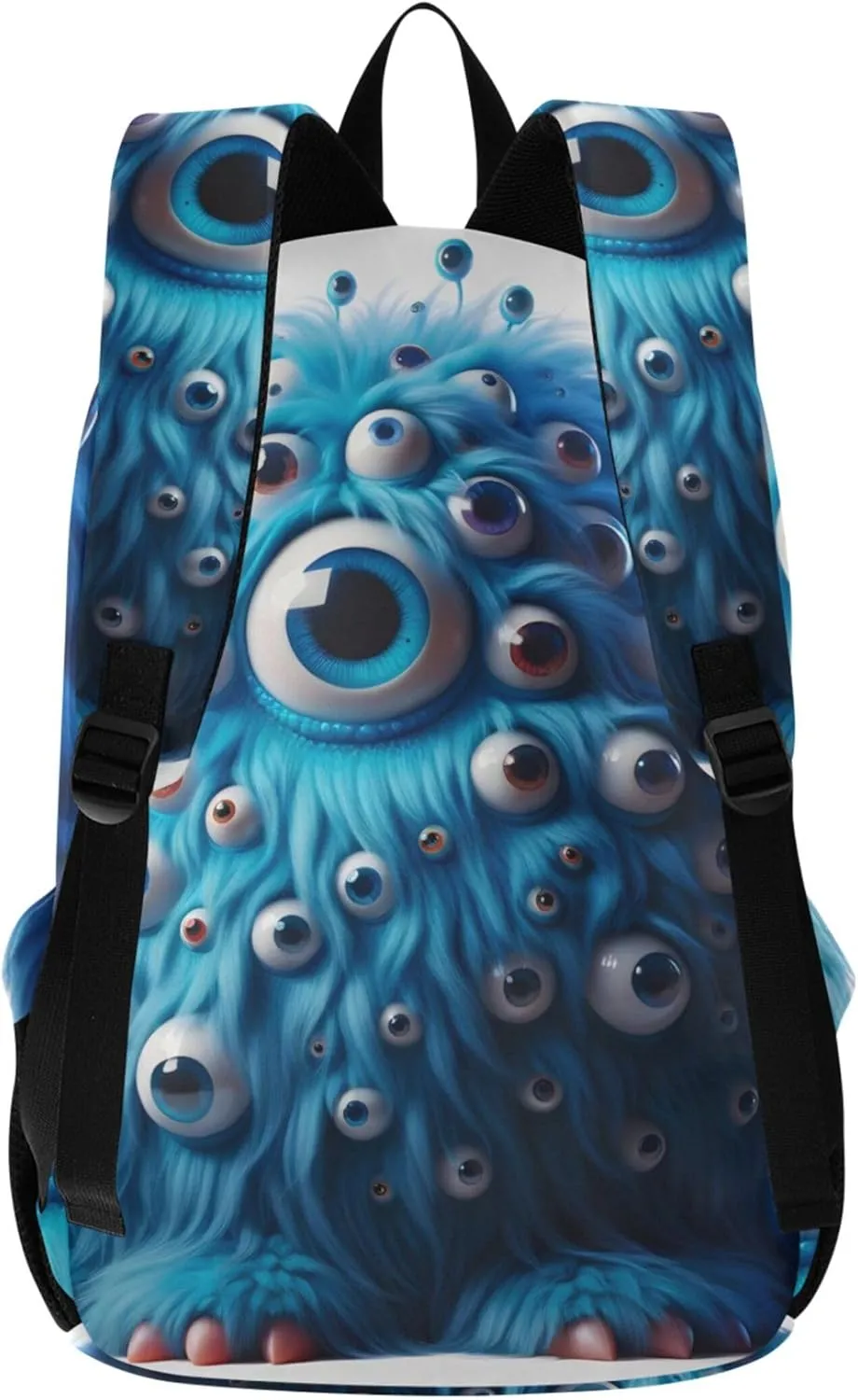 CHIFIGNO Cute Woman Casual Daypack Backpacks Blue Funny Monster Medium Gifts College Cool Backpack