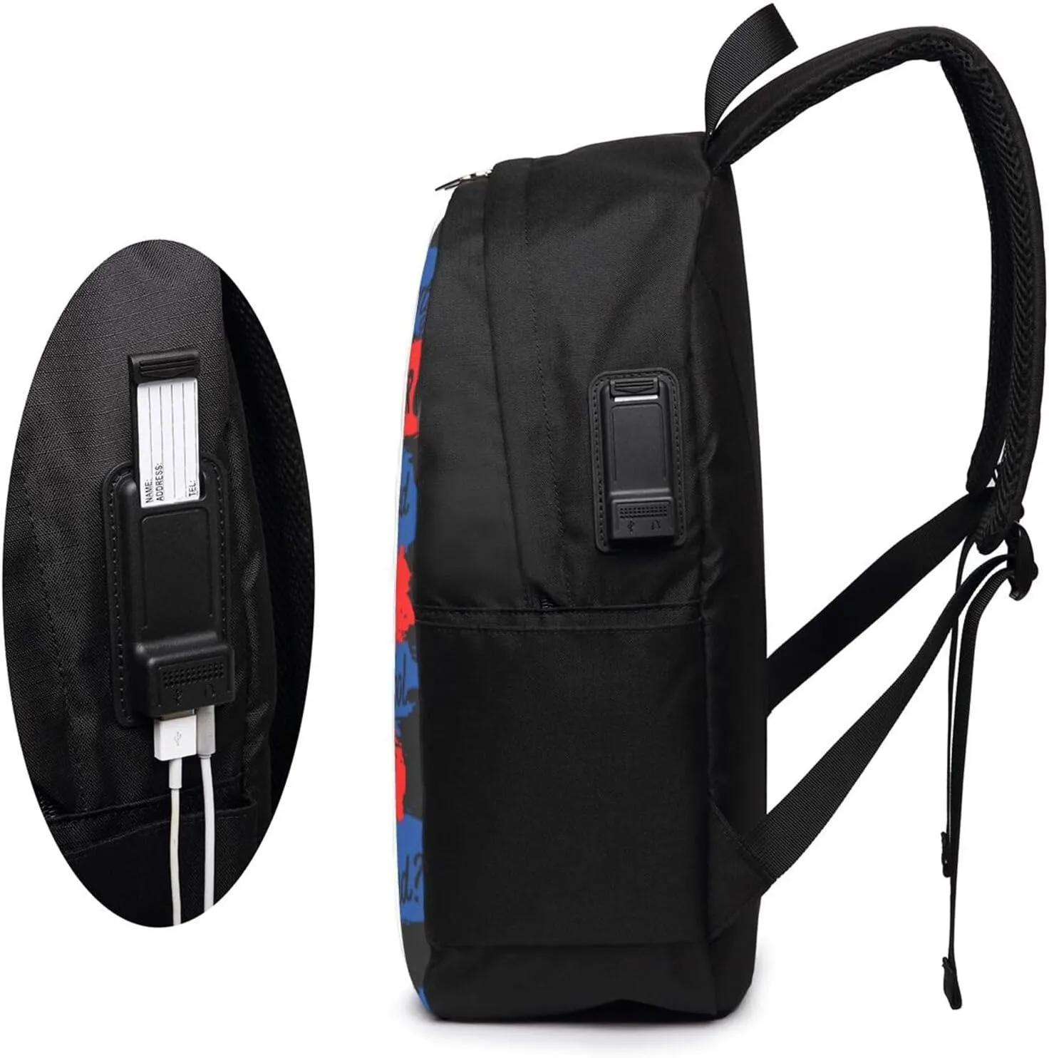 Chile Flag Chilean Slang Laptop Backpacks Travel Backpack Casual Business Daypack Sport Rucksack Computer Bag Fits up to 17 Inch Notebook with USB Port