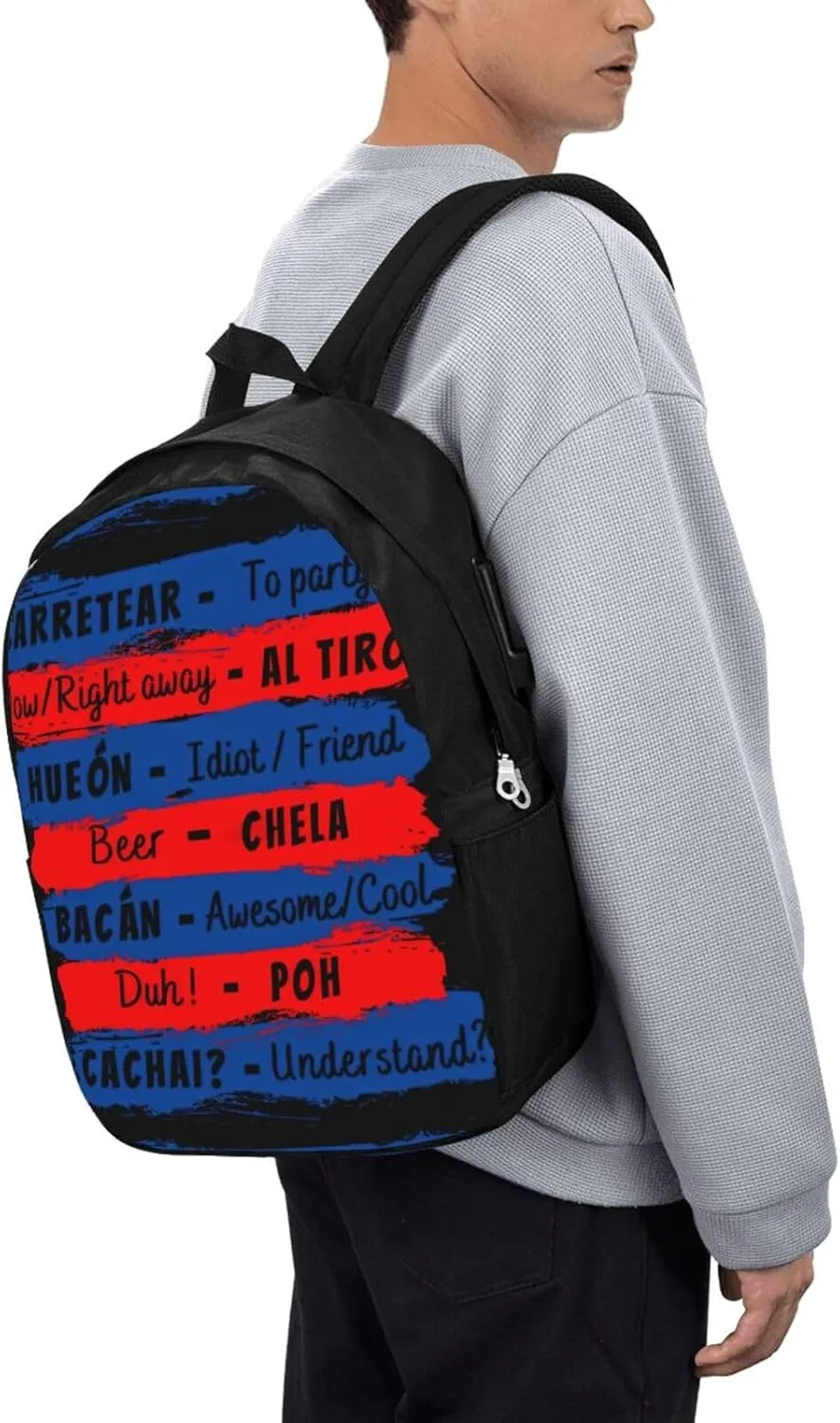 Chile Flag Chilean Slang Laptop Backpacks Travel Backpack Casual Business Daypack Sport Rucksack Computer Bag Fits up to 17 Inch Notebook with USB Port