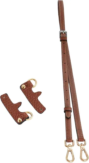 Chispee Leather Shoulder Strap Set Bag Transformation Purse Strap Extender Leather Purse Straps Replacement for Crossbody Bag (Brown Gold