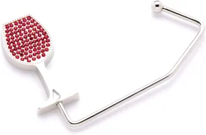 Chris's Stuff Wine Lover's Purse Hook - Portable Handbag Holder - Table/Desk Hanger with Wine Glass Rhinestone Design