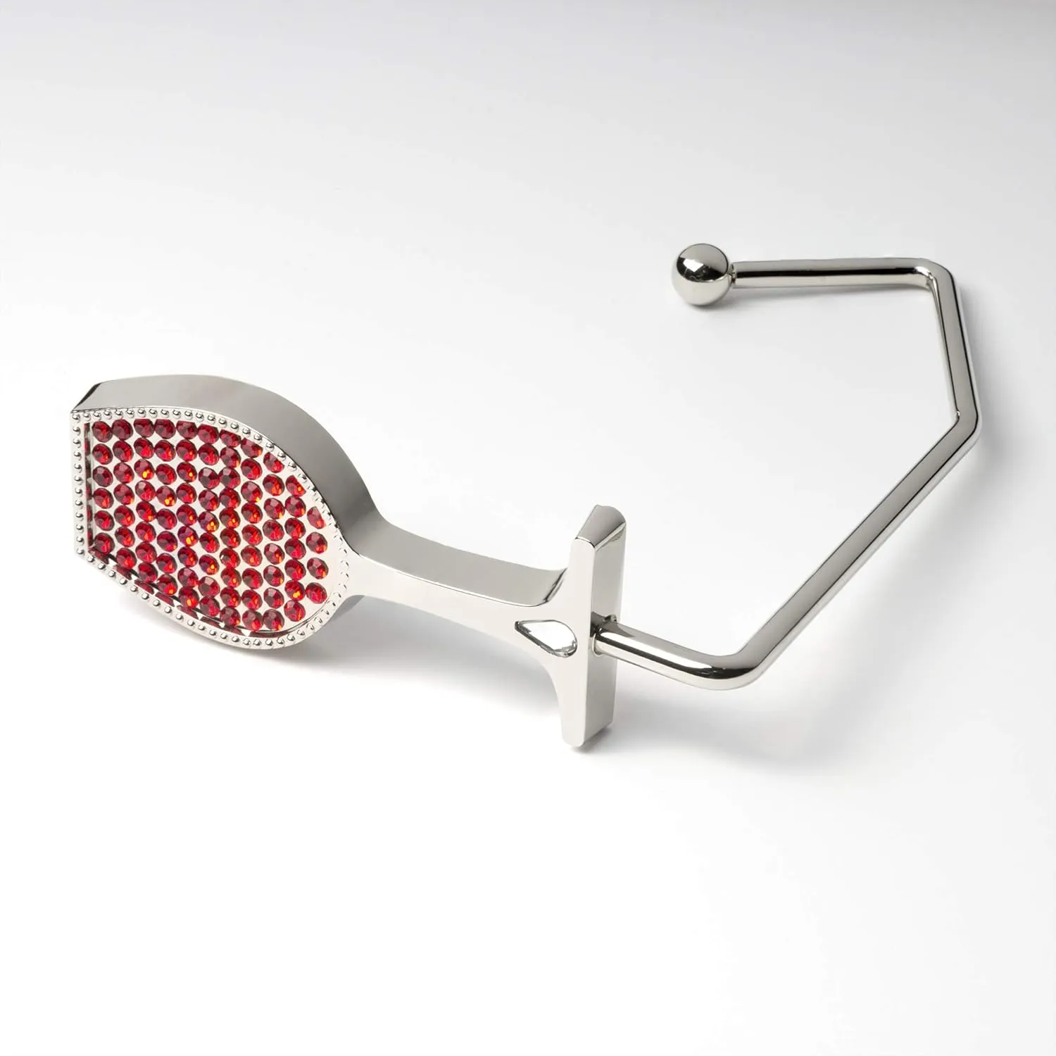 Chris's Stuff Wine Lover's Purse Hook - Portable Handbag Holder - Table/Desk Hanger with Wine Glass Rhinestone Design
