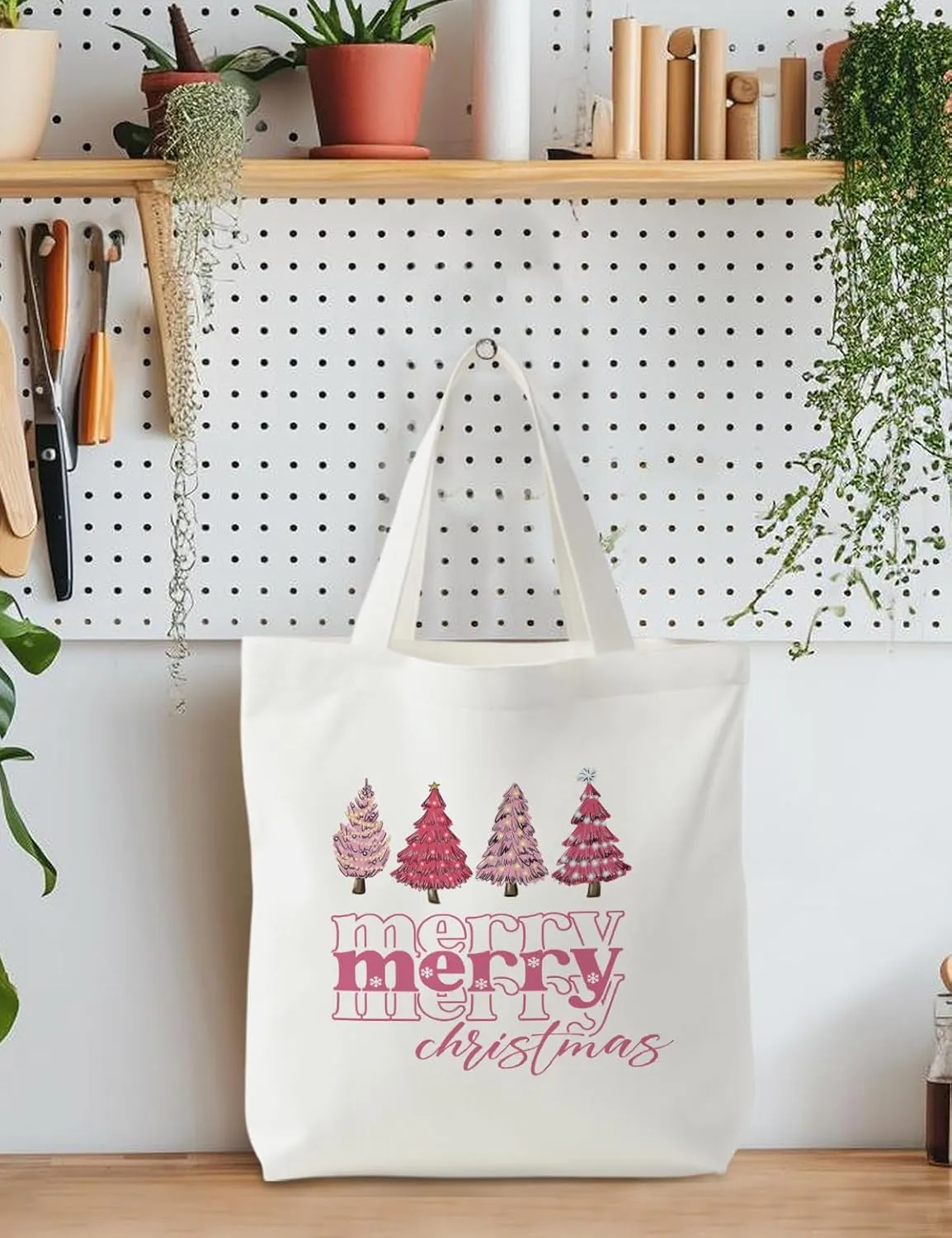 Christmas Tote Bag, Christmas Canvas Tote Bag for Women, Christmas Tote Bags with Handles