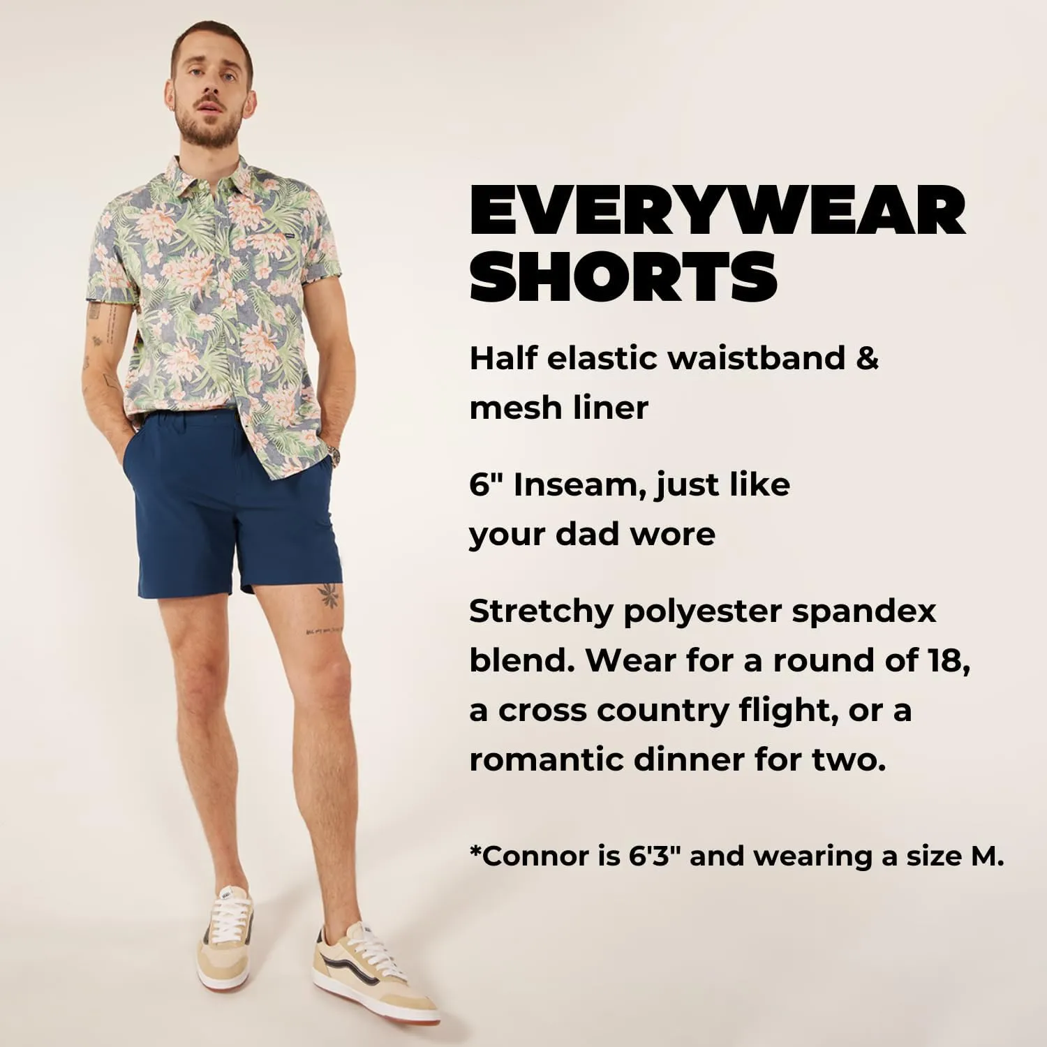 Chubbies Everywear Men’s Shorts – Mens Shorts Casual 6in Inseam, Elastic Waist, Water-Resistant, Zipper Pocket
