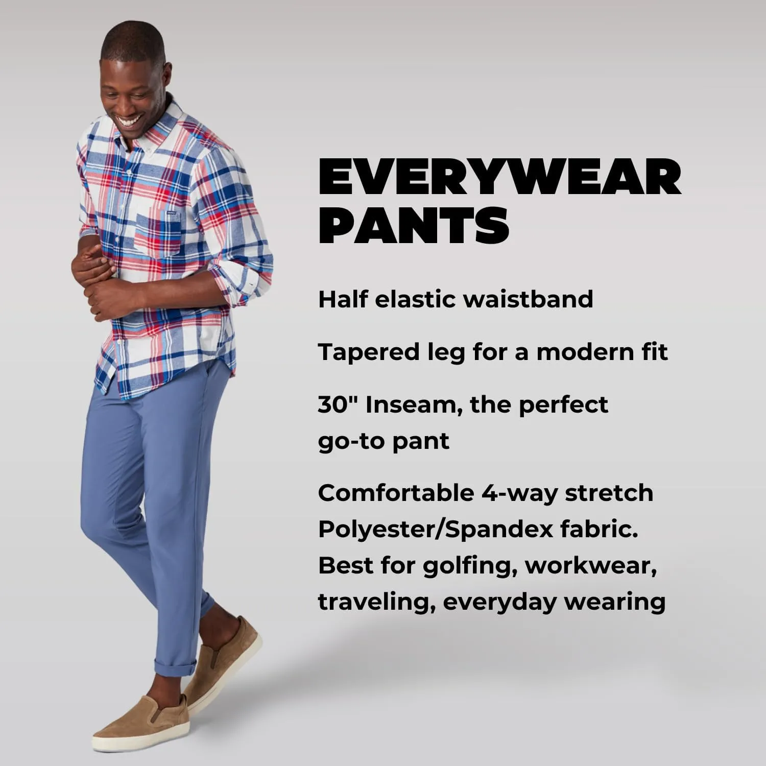 Chubbies Everywear Pants – Men’s Chino Pants with 4-Way Stretch, Tapered Leg Fit, Wrinkle-Resistant Stretch Pants, 30” Inseam