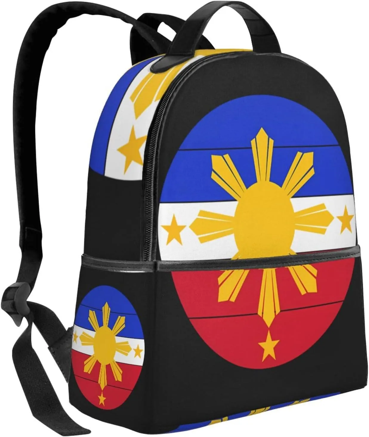 Circle Round Philippines Flag Casual Backpacks Laptop Backpack Carry-on Daypack Sports Travel Rucksack Lightweight Working Bag for Outdoor Hiking Cycling Walking