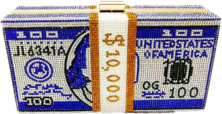Classic Dollar Style Evening Bags With Diamond Shoulder Bag Wallet Clutch