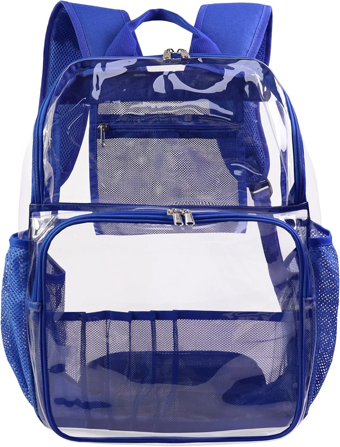 Clear Backpack,See Through Backpack School Approved Heavy Duty Clear Backpack Transparent Bookbag for College Work Travel Security,Blue
