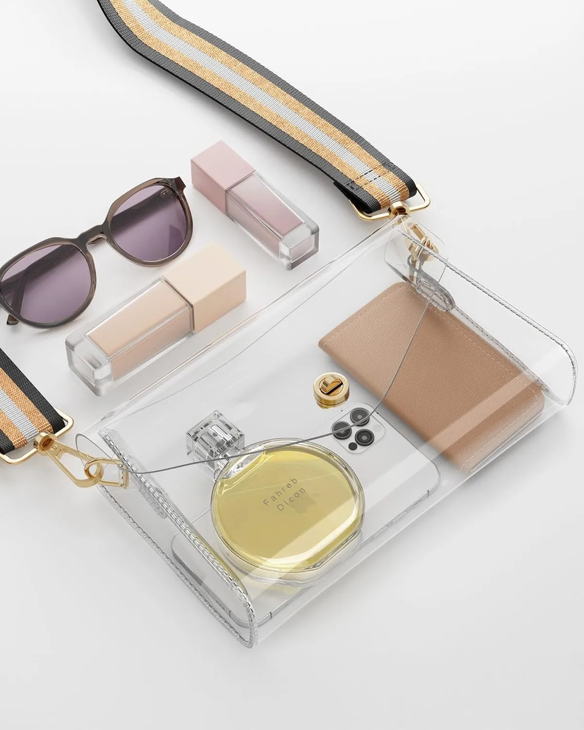 Clear Purse for Women, Stadium Approved Crossbody Bag with 2 Straps for Concerts