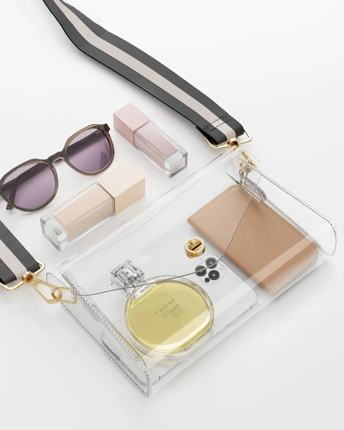 Clear Purse for Women, Stadium Approved Crossbody Bag with 2 Straps for Concerts