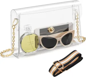 Clear Purse for Women, Stadium Approved Crossbody Bag with 2 Straps for Concerts