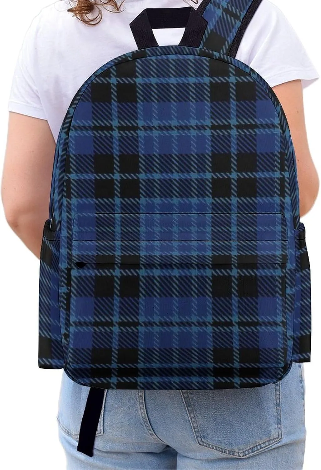 Clergy Blue Black White Casual Lightweight Large Capacity Travel Backpack Unisex