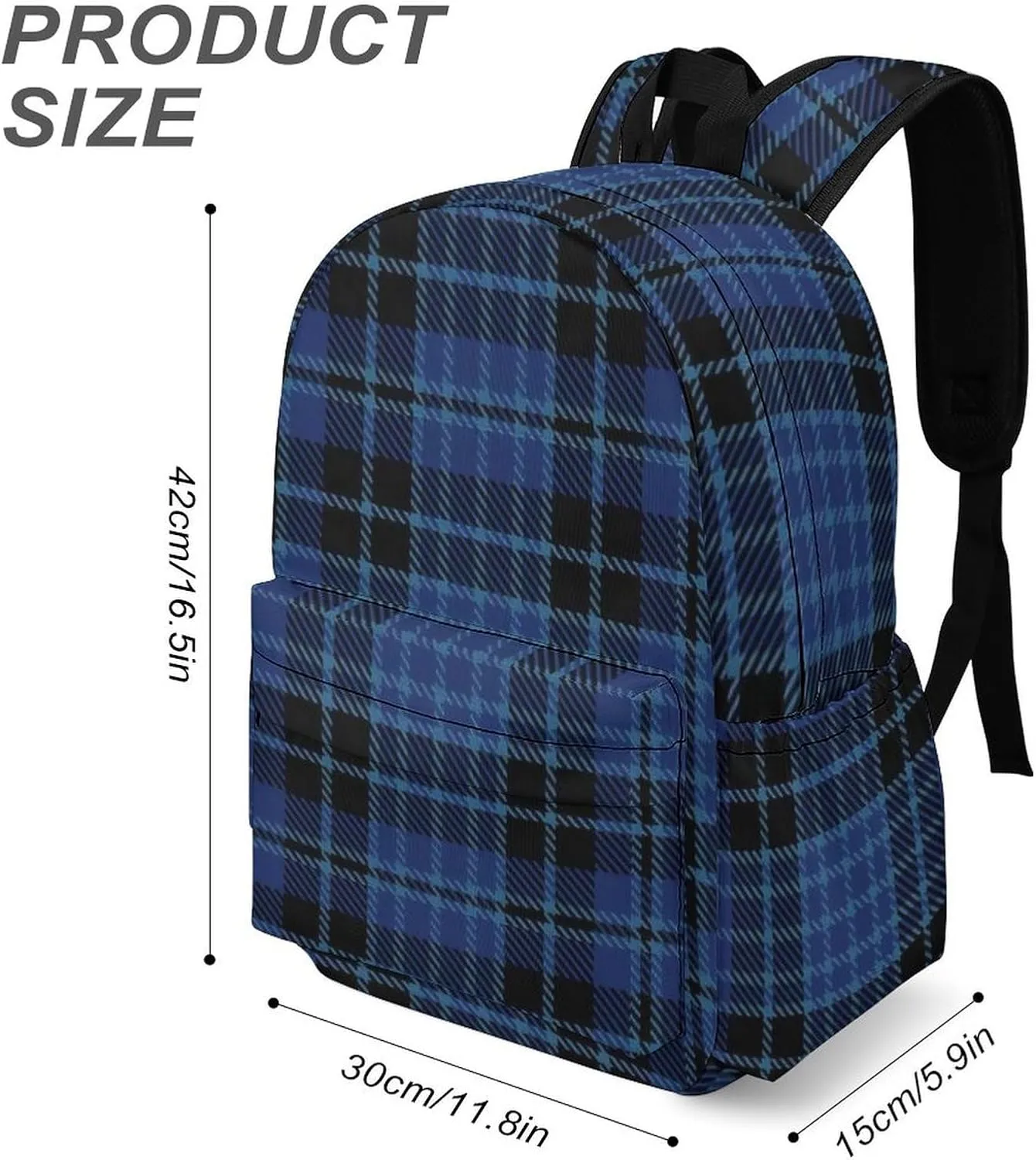 Clergy Blue Black White Casual Lightweight Large Capacity Travel Backpack Unisex