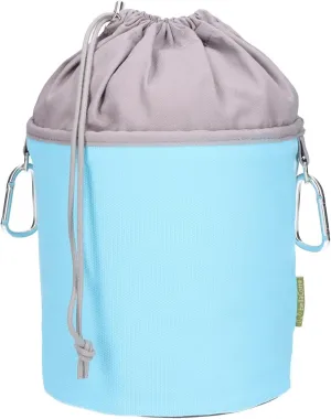 Clothes Peg Bag Canvas Fabric with 2 Carabiner Hooks for 200 Pegs, Extra Large and Sturdy, Light Blue Grey