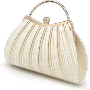 Clutch Purses for Women Evening Bags With Detachable Chain Strap for Cocktail Party Wedding with Pleated
