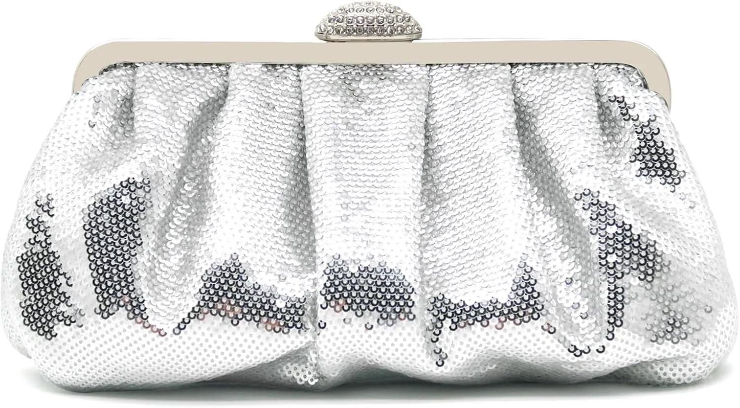 Clutch Purses for Women Sparkle Pleated Evening Clutch Bag Cloud Cross Body & Shoulder Bag for Party Prom Club Wedding