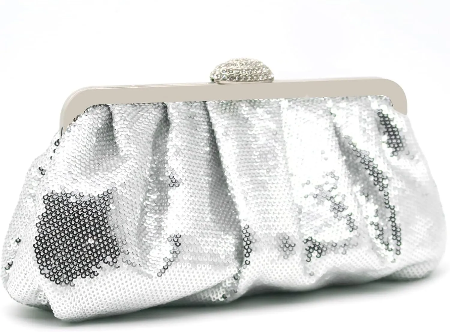 Clutch Purses for Women Sparkle Pleated Evening Clutch Bag Cloud Cross Body & Shoulder Bag for Party Prom Club Wedding