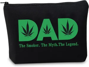 CMNIM Weed Gift Bag Weed Leaf Survival K-t 420 Gift Marijuan a Gift for Weed Leaf Lover Gift for Dad Husband Boyfriend The Smoker The Myth The Legend Weed Travel Pouch Bags (Weed Dad Black Bags)