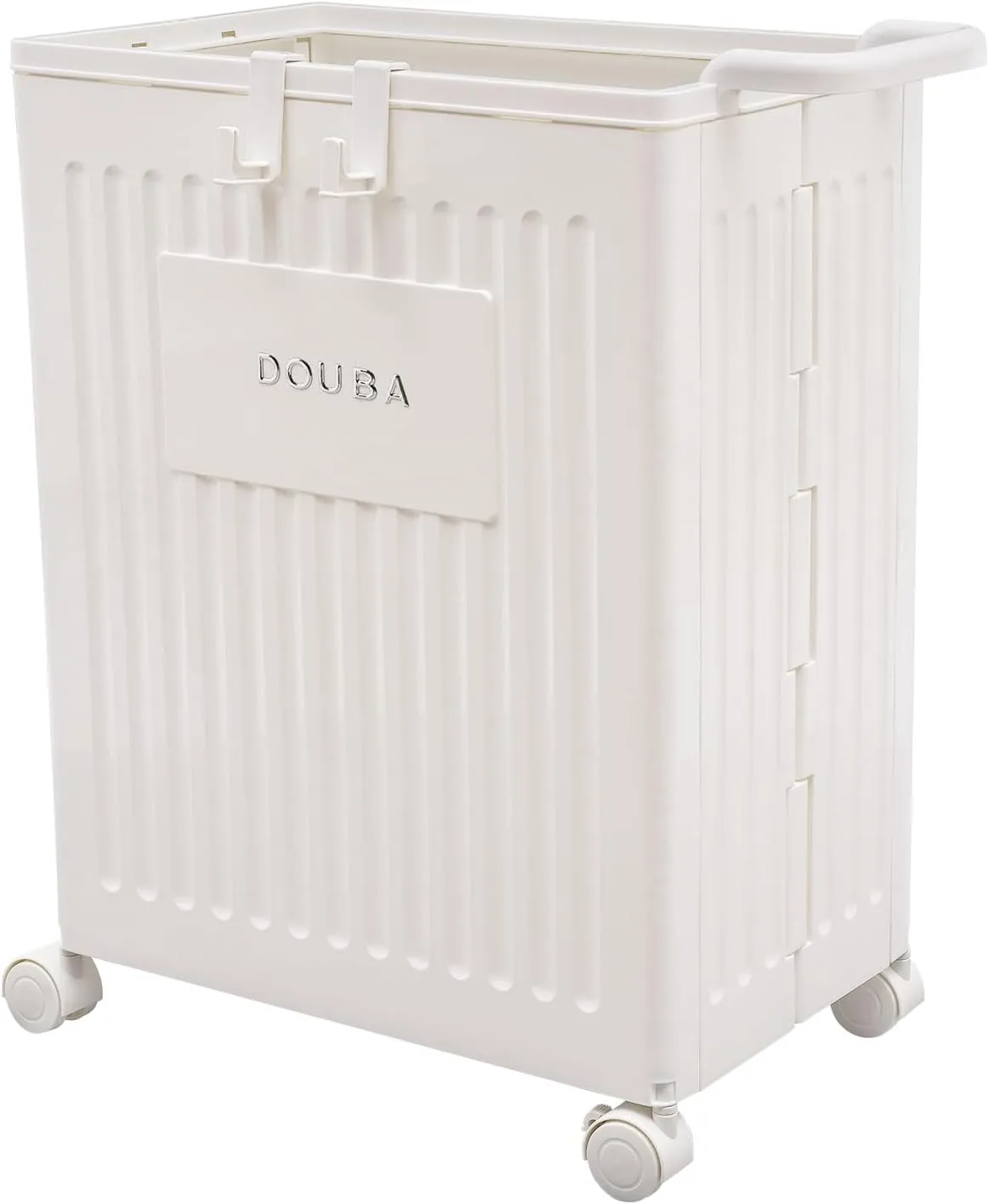 CNCEST Removable Storage Box, Storage Organizer, Collapsible Storage Box with Wheels for Compact Storage, 39x25x52.5cm (White)