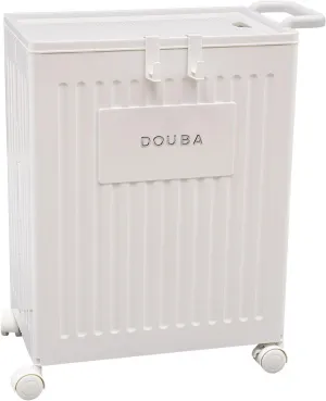 CNCEST Removable Storage Box, Storage Organizer, Collapsible Storage Box with Wheels for Compact Storage, 39x25x52.5cm (White)