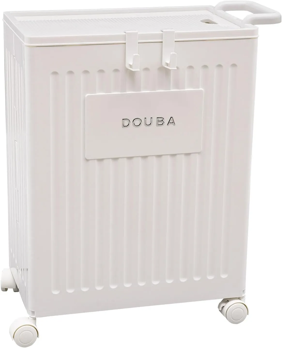 CNCEST Removable Storage Box, Storage Organizer, Collapsible Storage Box with Wheels for Compact Storage, 39x25x52.5cm (White)